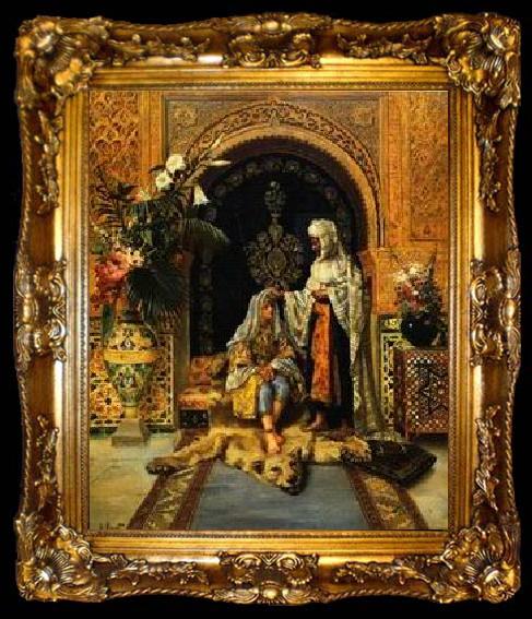 framed  unknow artist Arab or Arabic people and life. Orientalism oil paintings  235, ta009-2